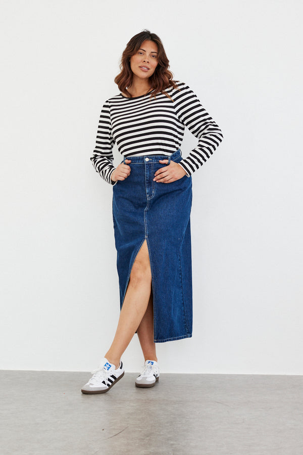 In The Style In The Style Striped Long Sleeve T-Shirt White