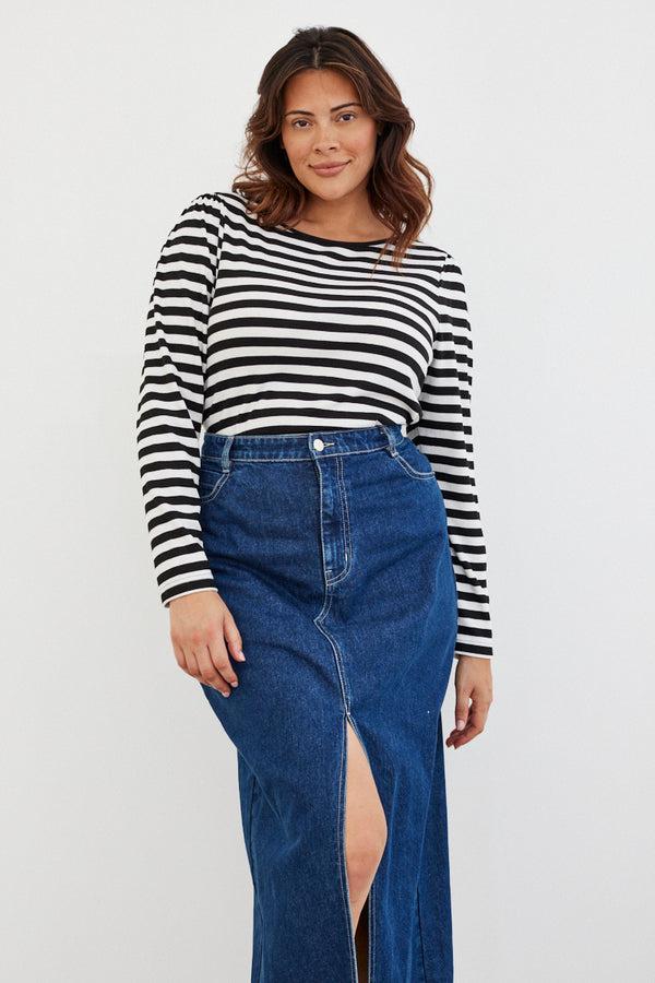 in the style In The Style Striped Long Sleeve T-Shirt White