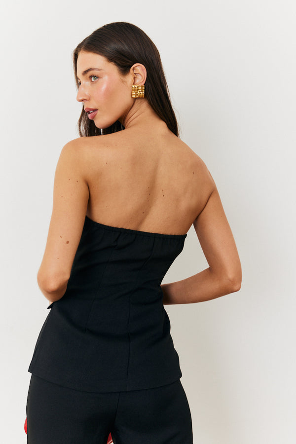 In The Style In The Style Tailored Bandeau Co-Ord Waistcoat Black