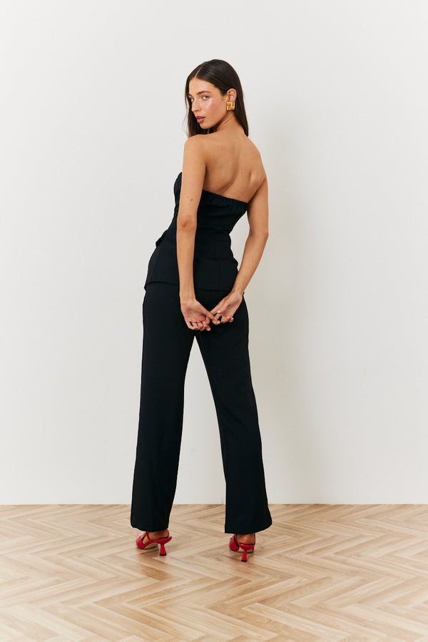 In The Style In The Style Tailored Bandeau Co-Ord Waistcoat Black