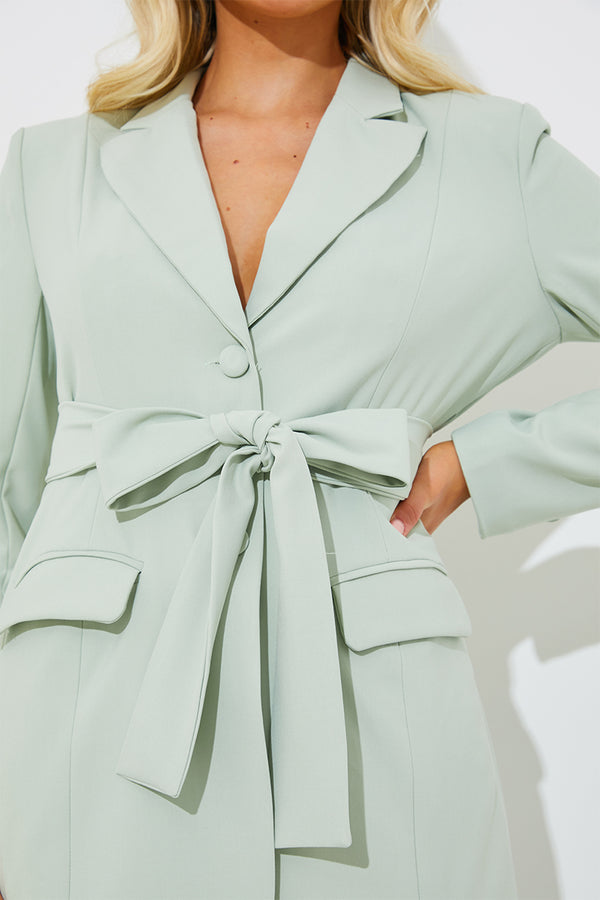 In The Style In The Style Tailored Belted Co-Ord Blazer Sage