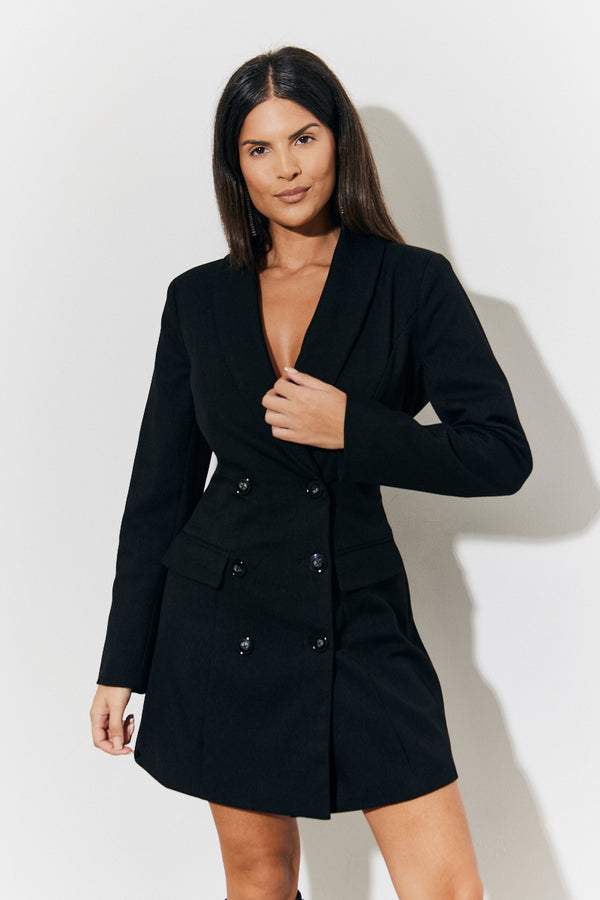 in the style In The Style Tailored Blazer Dress Black