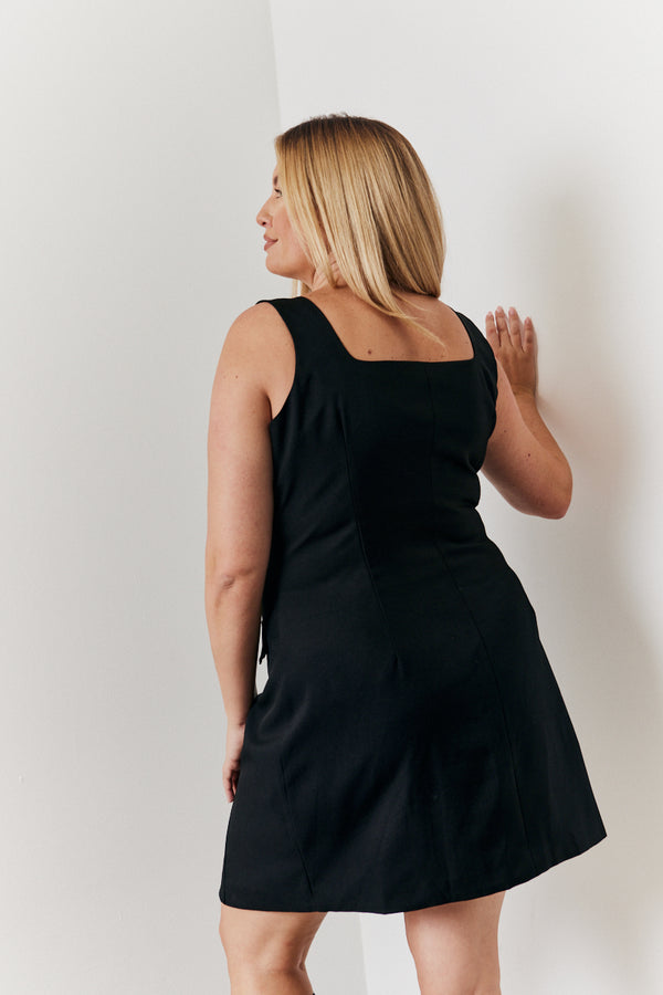 In The Style In The Style Tailored Button Through Mini Dress Black