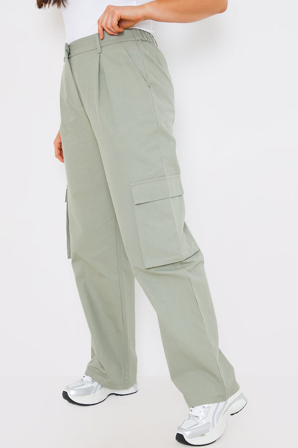 In The Style In The Style Tailored Cargo Trousers Khaki