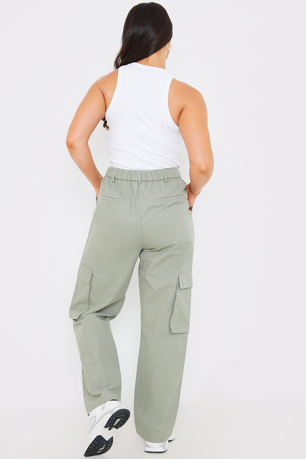 In The Style In The Style Tailored Cargo Trousers Khaki