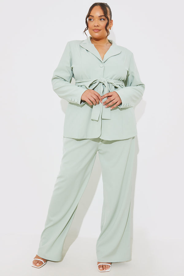 In The Style In The Style Tailored Co-Ord Trousers Sage