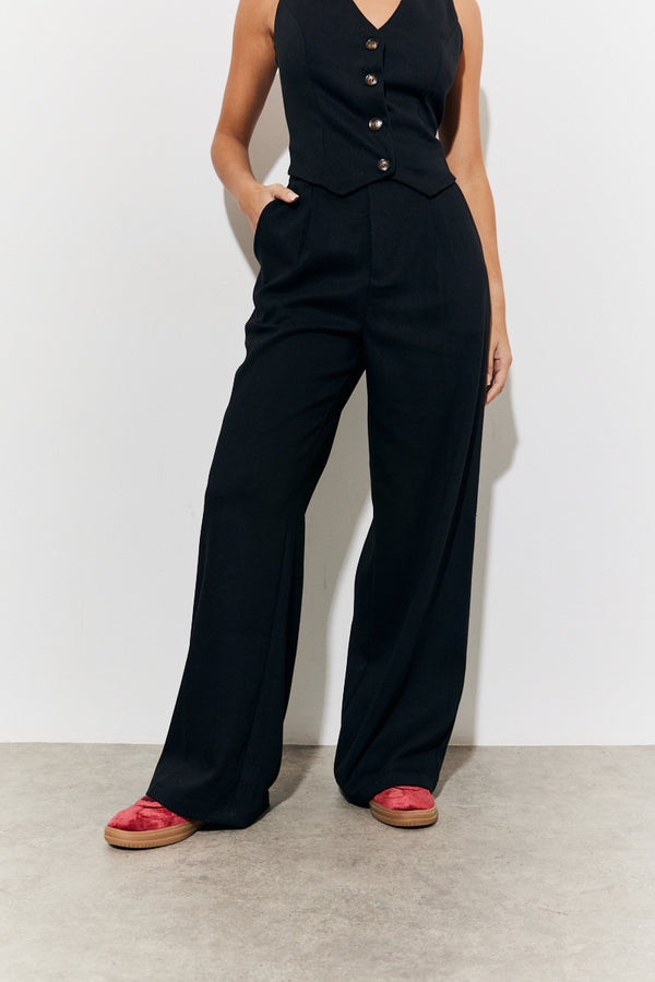 In The Style In The Style Tailored High Waist Trousers Black