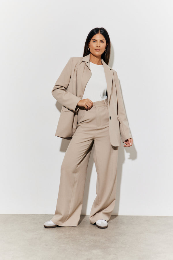 in the style In The Style Tailored High Waist Trousers Taupe