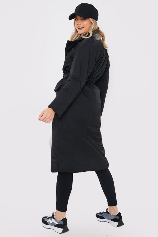 In The Style In The Style Tailored Longline Puffer Black