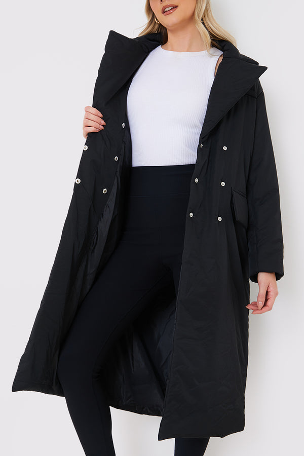 In The Style In The Style Tailored Longline Puffer Black