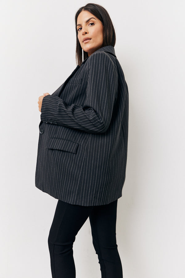 In The Style In The Style Tailored Pinstripe Co-Ord Blazer Grey