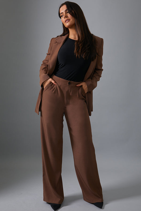 in the style In The Style Tailored Trousers Chocolate