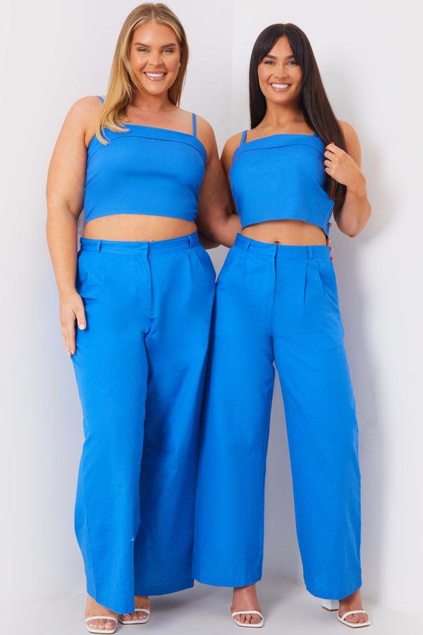 In The Style In The Style Tailored Wide Leg Co-Ord Trouser Blue