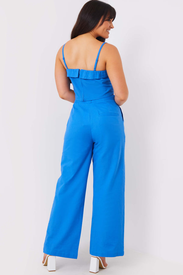 In The Style In The Style Tailored Wide Leg Co-Ord Trouser Blue