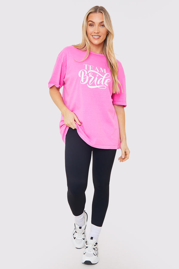 In The Style In The Style Team Bride Slogan T-Shirt Pink