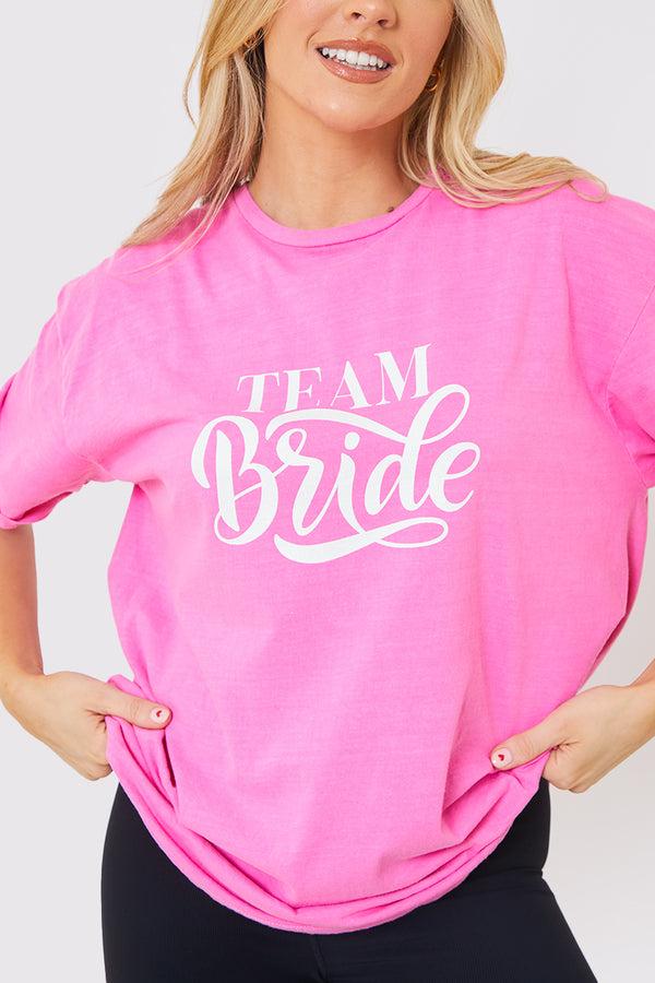In The Style In The Style Team Bride Slogan T-Shirt Pink
