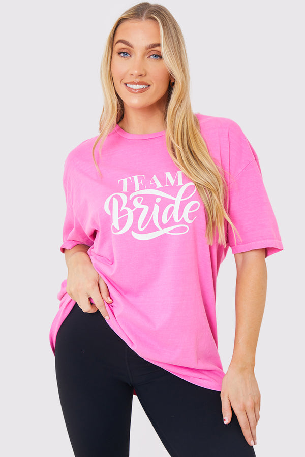 in the style In The Style Team Bride Slogan T-Shirt Pink