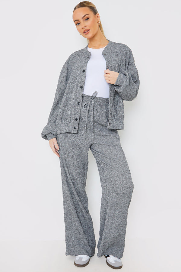 In The Style In The Style Textured Bomber Jacket Grey