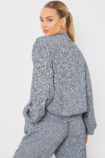 In The Style In The Style Textured Bomber Jacket Grey