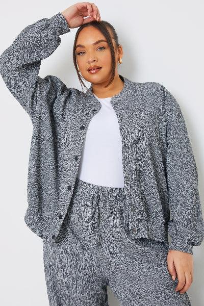In The Style In The Style Textured Bomber Jacket Grey