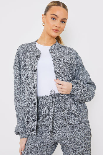 in the style In the Style Textured Bomber Jacket Grey