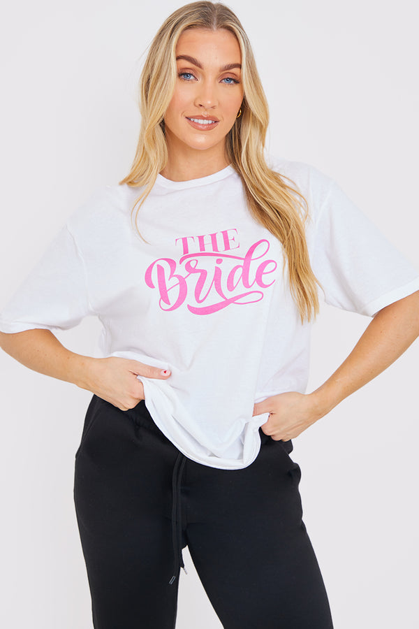 in the style In The Style The Bride Slogan T-Shirt White