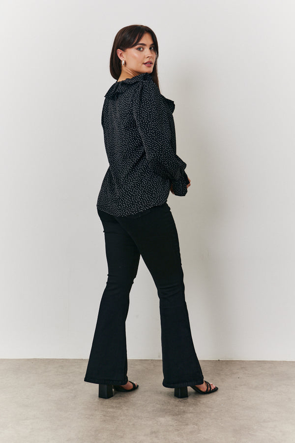 In The Style In The Style Thigh Shaper Kick Flare Jean Black