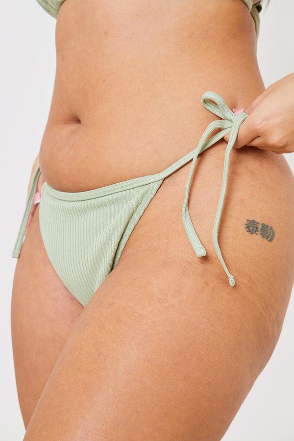 In The Style In The Style Tie Side Bikini Bottoms Sage
