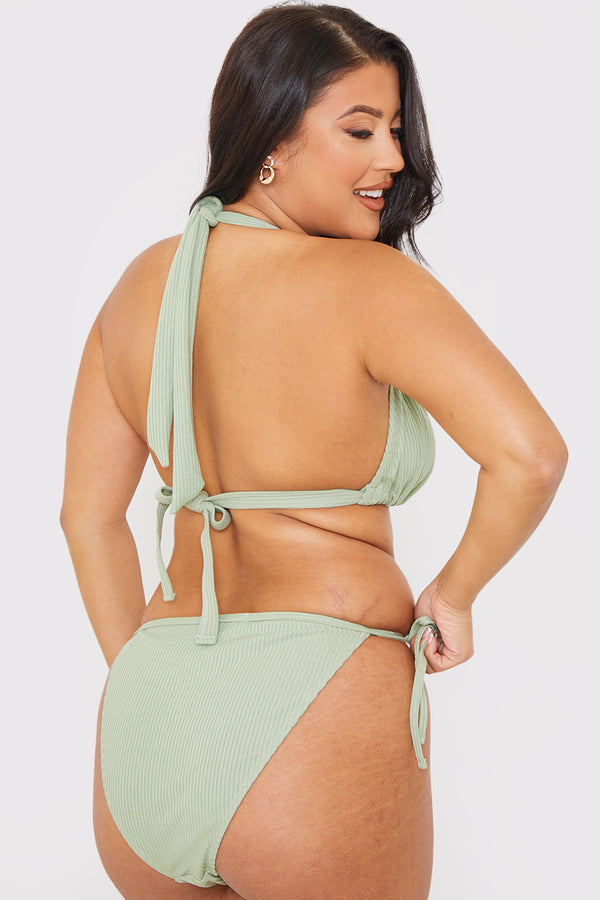 In The Style In The Style Tie Side Bikini Bottoms Sage