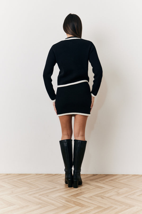 In The Style In The Style Tipped Mini Skirt Co-Ord Black