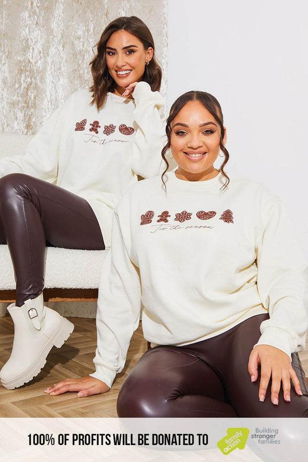 in the style In The Style 'Tis The Season' Charity Christmas Sweater Cream