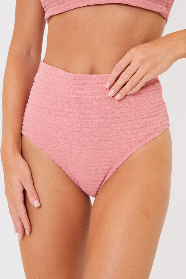 In The Style In The Style Towelling Control Bikini Bottoms Blush
