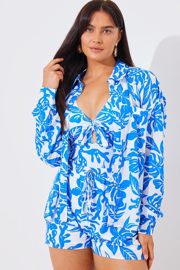 in the style In the Style Tropical Co-Ord Shirt White