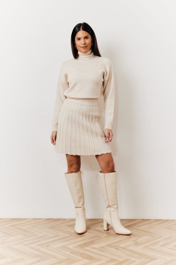 In The Style In The Style Turtle Neck Co-Ord Jumper Cream
