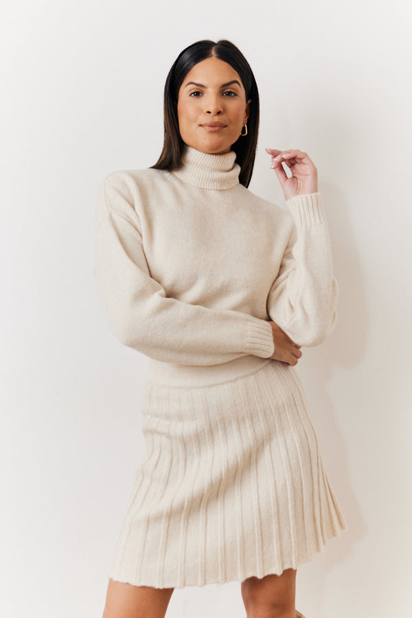 in the style In The Style Turtle Neck Co-Ord Jumper Cream