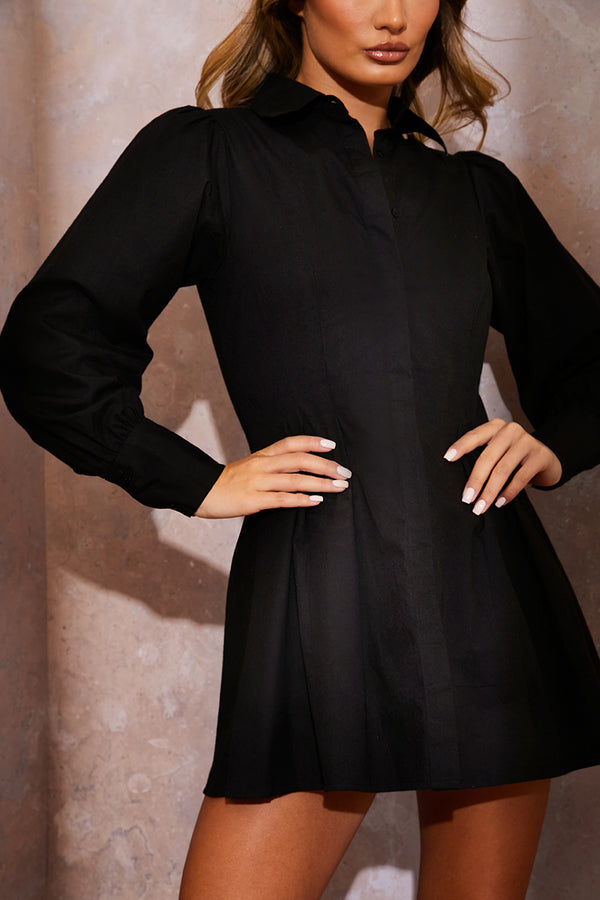 In The Style In The Style Ultilty Shirt Dress Black
