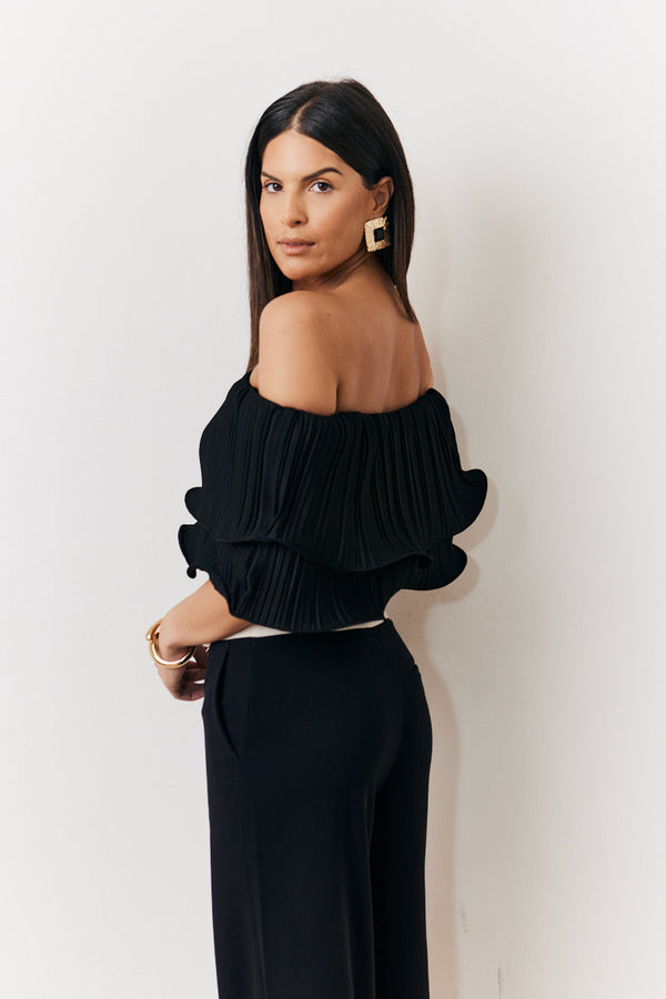 In The Style In The Style Ultimate Ruffle Bandeau Top Black