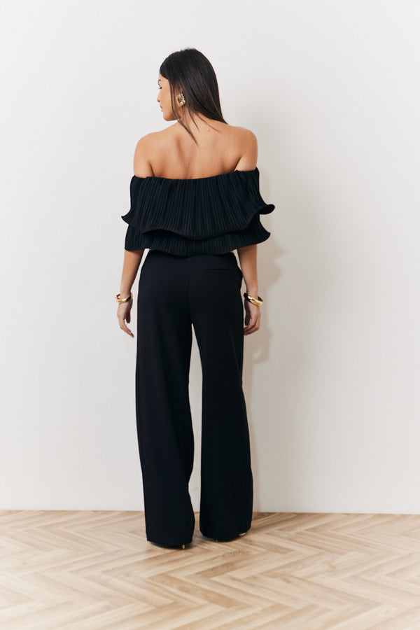 In The Style In The Style Ultimate Ruffle Bandeau Top Black