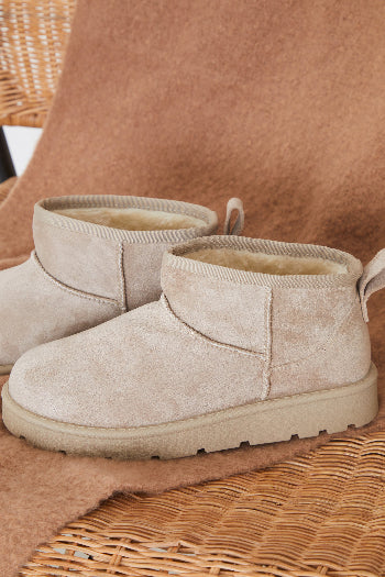 In The Style In The Style Ultra Mini Faux Suede Boot Neutral