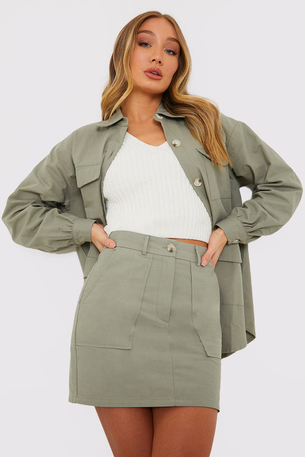in the style In the Style Utility Cargo Skirt Khaki