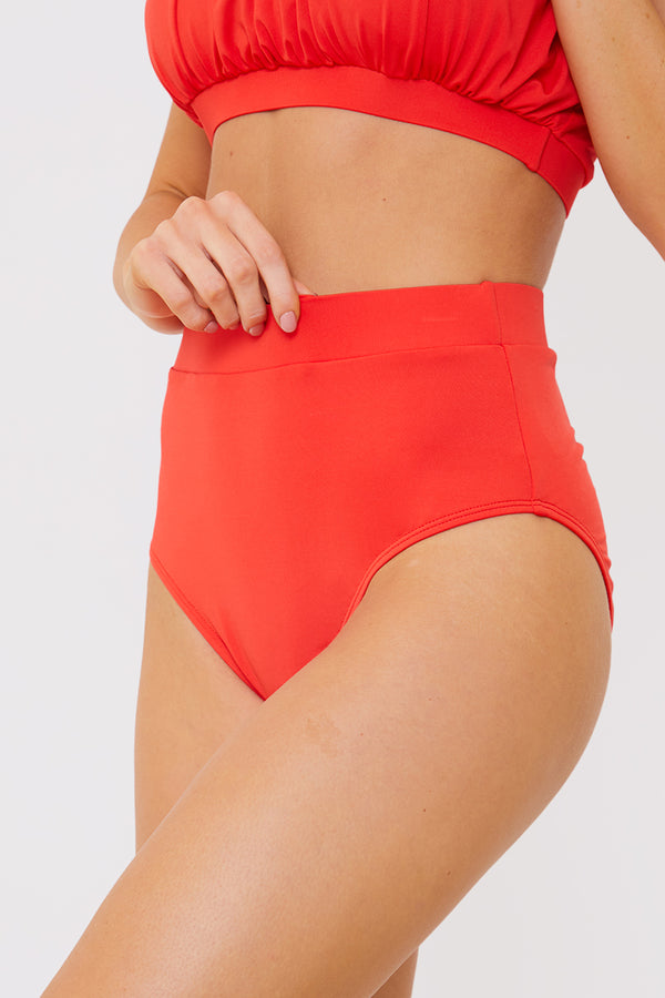In The Style In The Style Waistband Detail Bikini Bottom Red