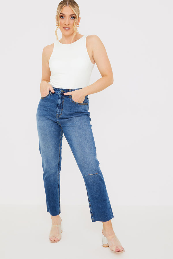 In The Style In The Style WASH STRETCH STRAIGHT JEANS Blue