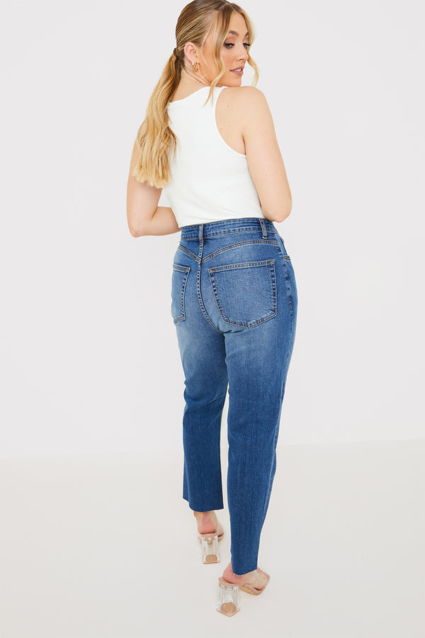 In The Style In The Style WASH STRETCH STRAIGHT JEANS Blue