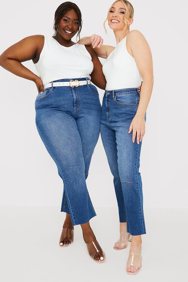 in the style In The Style WASH STRETCH STRAIGHT JEANS Blue