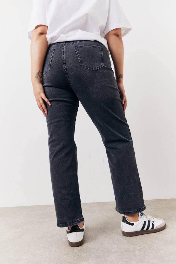 In The Style In The Style Washed Black Straight Leg Jeans Washed Black