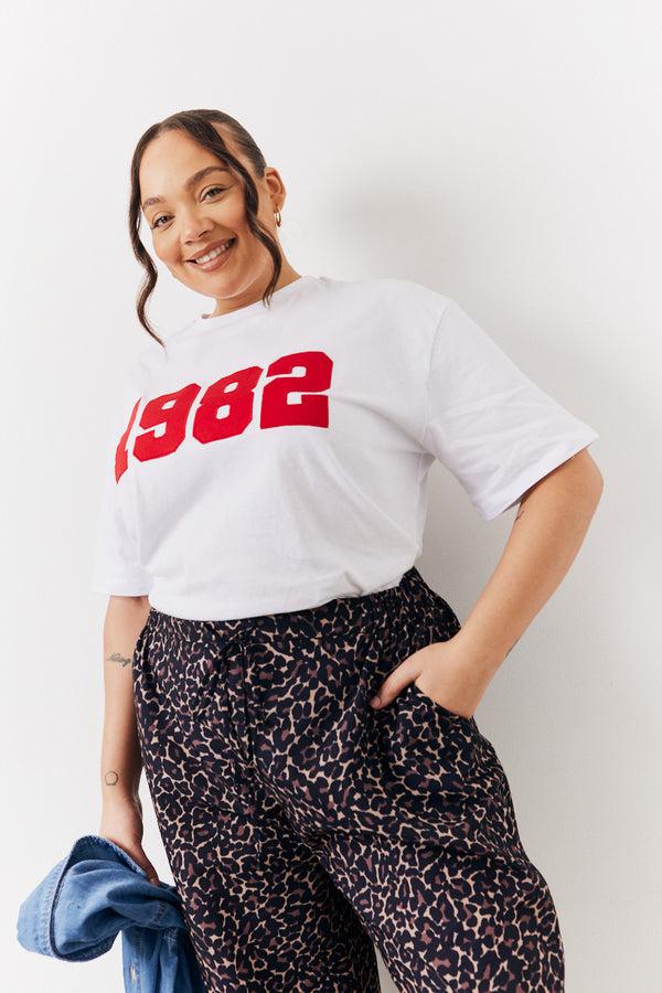 in the style In The Style White 1982 Slogan T-Shirt White