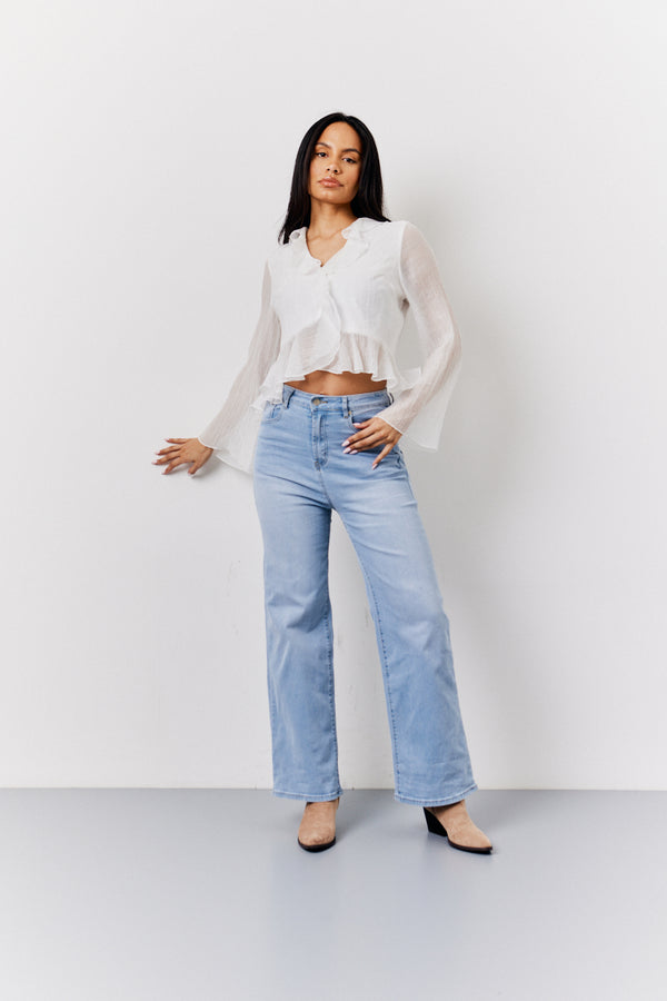 In The Style In The Style White Chiffon Frill Blouse White