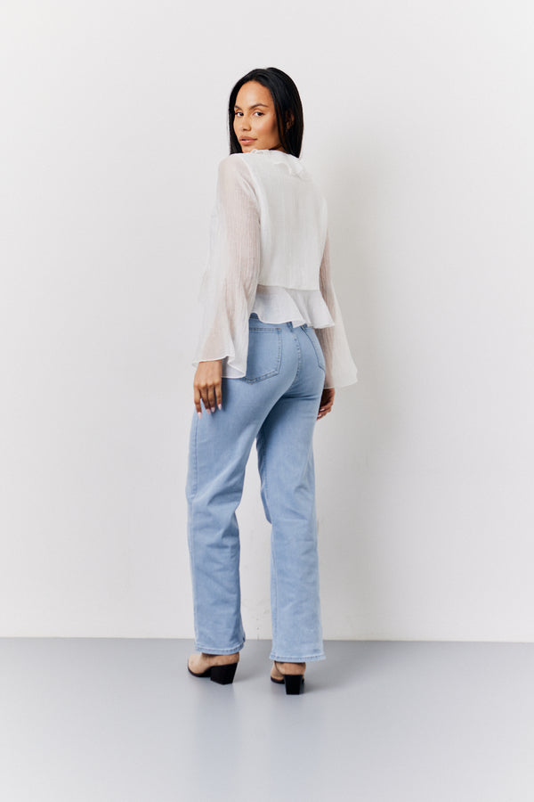In The Style In The Style White Chiffon Frill Blouse White