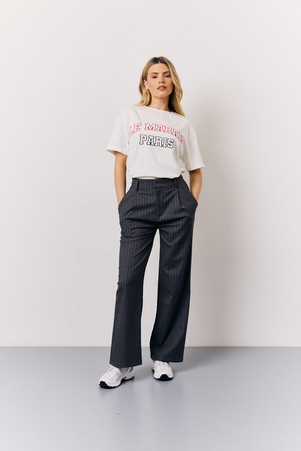 In The Style In The Style White Embroidered Paris Slogan T-Shirt White