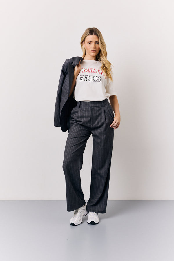 In The Style In The Style White Embroidered Paris Slogan T-Shirt White